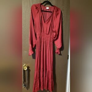 Dress Forum Red Long Sleeve Maxi Dress